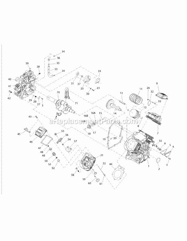 Gtv-990 Engine Diagram and Parts List for M72-GN33 53CB5FJZ750-33HP-OHV Cub Cadet Lawn Tractor